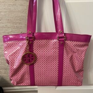 Pink Geometric Tote Bag
